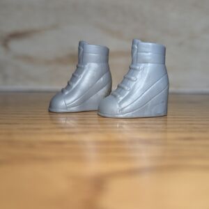 Boxy Girls Nomi Doll Shoes Silver Grey Sneakers or Boots Wedge
